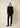 Pantalone a trombetta in punto Milano diagonale nero Pasquale