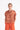Camicia stampa estiva 100% maniche ampie cotone arancio Serena